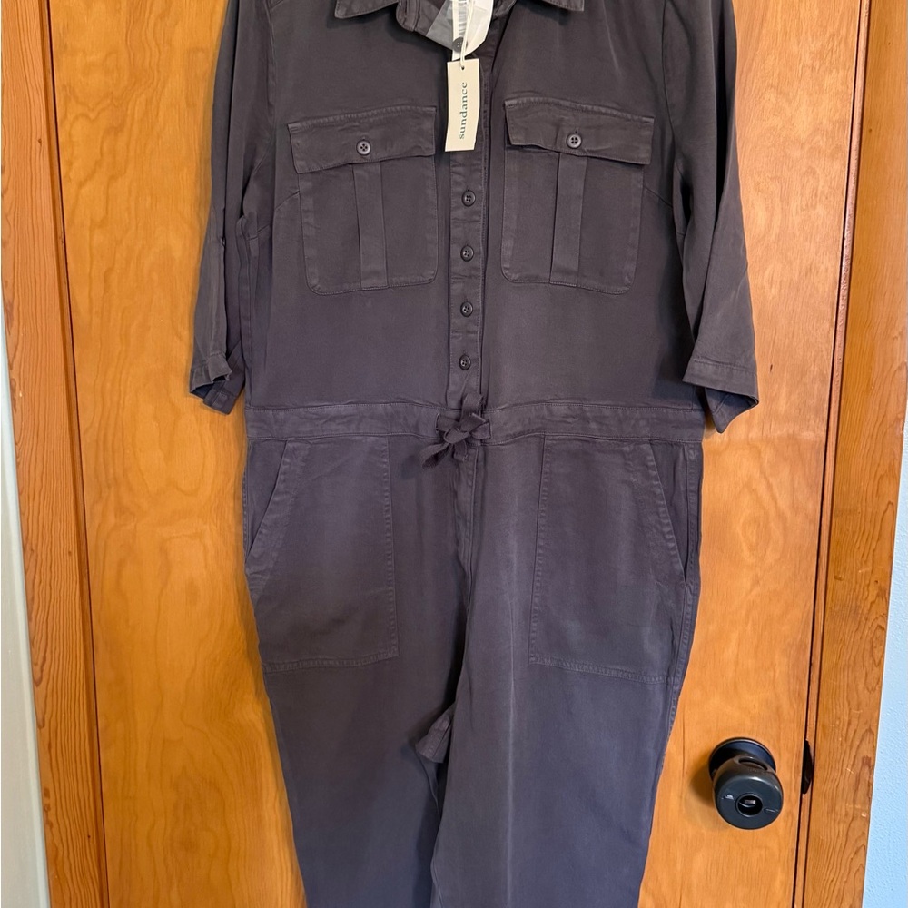 NWT Sundance All Roads Gray Graphite Jumpsuit Size L Petite Women - Picture 5 of 14